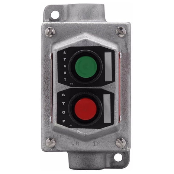 Crouse-Hinds EDSC215,3/4"" Hub, START-STOP, Iron Pushbutton Control Station, 1 pc