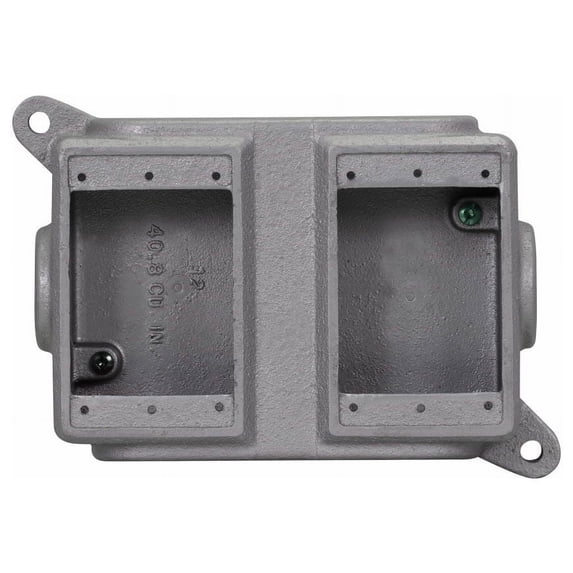 Crouse-Hinds FD029, 3"" x 7"" x 5.25"", 2-Gang, Iron, Surface Mount Device Box, 1pc