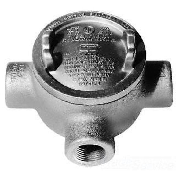 Crouse-Hinds GUAT26 Conduit Outlet Box w/Cover, 3 In Hub,