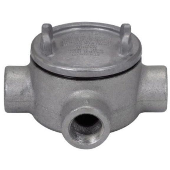 Crouse-Hinds GUAT26 SA, Rigid Conduit Box & Cover, 3/4"" Tee Aluminum 1 PC