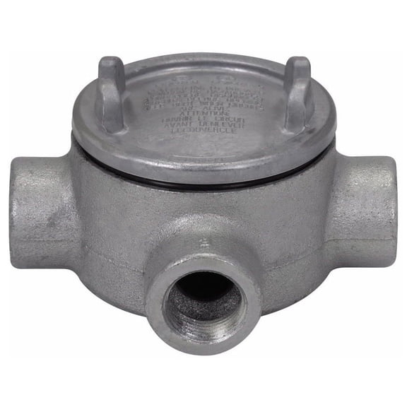 Crouse-Hinds GUAT59, 1-1/2"" Hub, Iron, Explosionproof Conduit Outlet Box, 1 pc