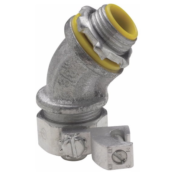 Crouse-Hinds LT5045G, 1/2"", Iron, Grounding Lug, 45D Liquid Tight Connector, 1pc