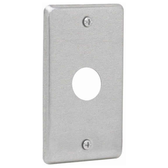 Crouse-Hinds TP614, Steel, (1) 1/2"" Knockout, 1-Gang, Utility Box Cover, 1pc