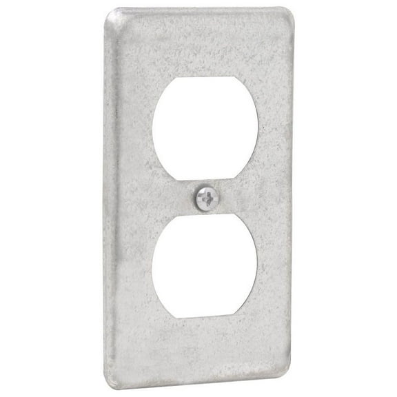 Crouse-Hinds TP616, Steel, Duplex Receptacle, 2-Gang, Utility Box Cover, 1pc