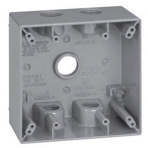 Crouse-Hinds TP7130, Weatherproof Outlet Box, 2 G Wp Outlet Box, 1 PC