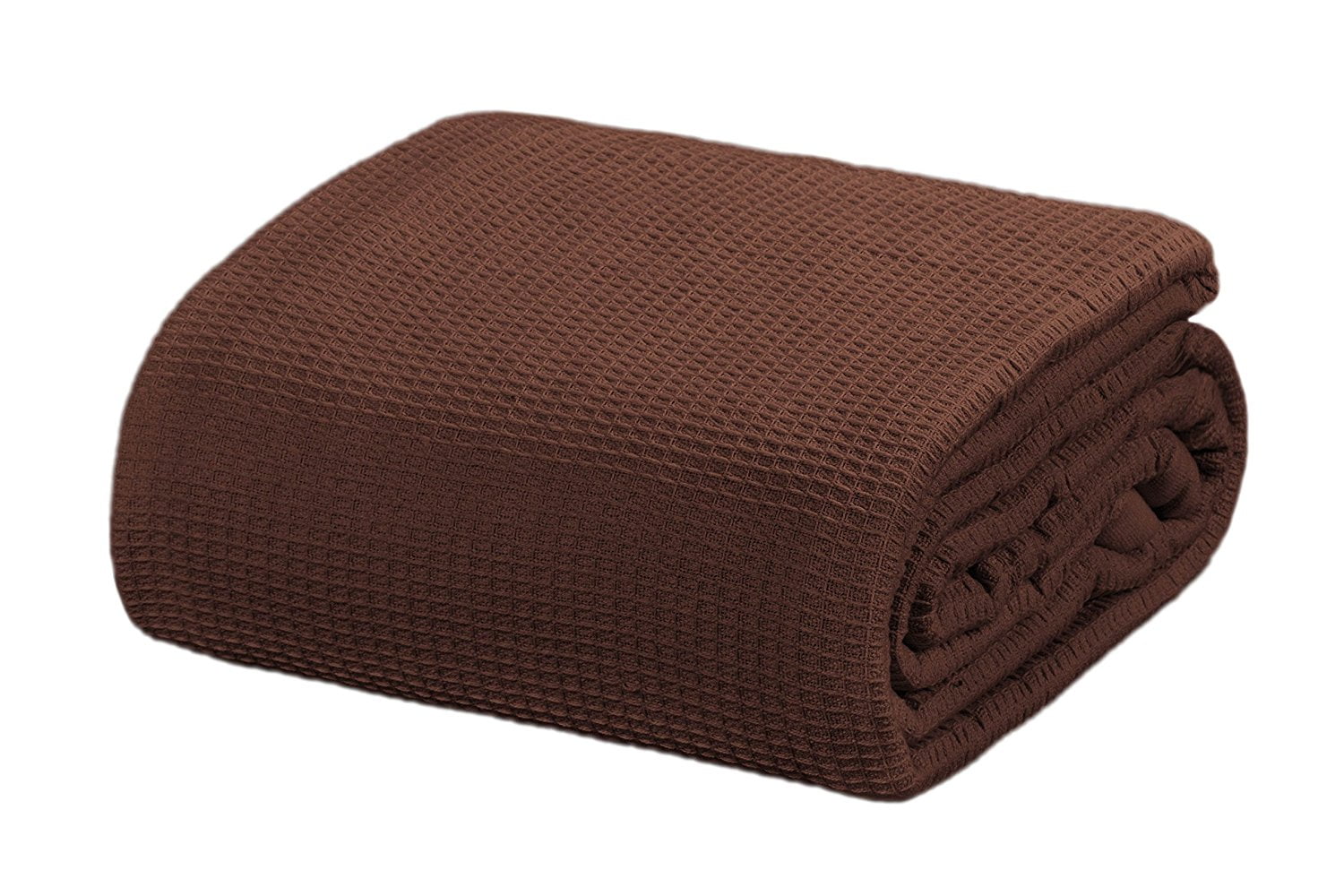 King Size Brown Waffle Knit Cotton Blanket