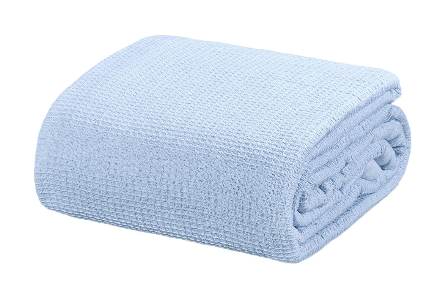 Crover All Season Thermal Waffle Cotton King Blanket Cashmere Blue