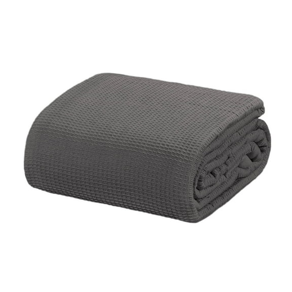 Crover All Season Thermal Waffle Cotton King Blanket Dark Gray