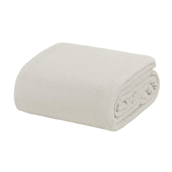 Crover All Season Thermal Waffle Cotton King Blanket Glacier Grey