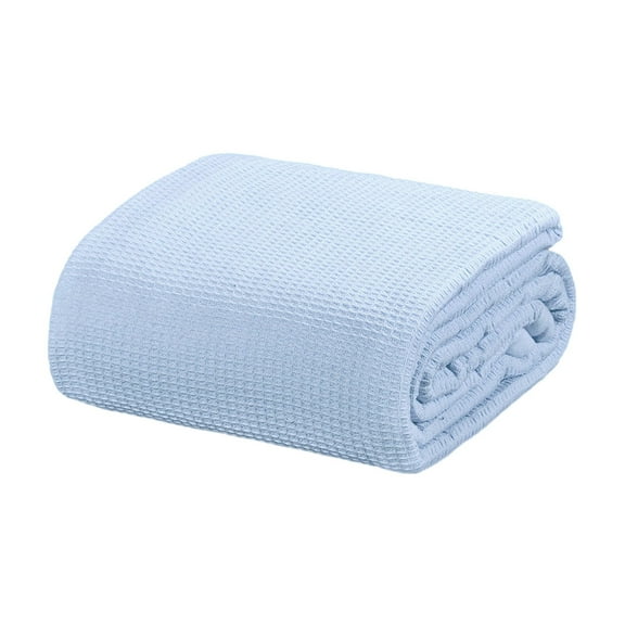 Crover All Season Thermal Waffle Cotton Twin Blanket Blue