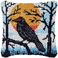 thumbnail image 1 of Crow Bird Latch Hook Pillow Cover Kits for DIY Needlework Cushion Handmade Throw Pillow Cross Stitch Latch Hook Pillowcase Rug Cushion Kits Crochet Yarn Kits Needlework 17'' X 17'', 1 of 7