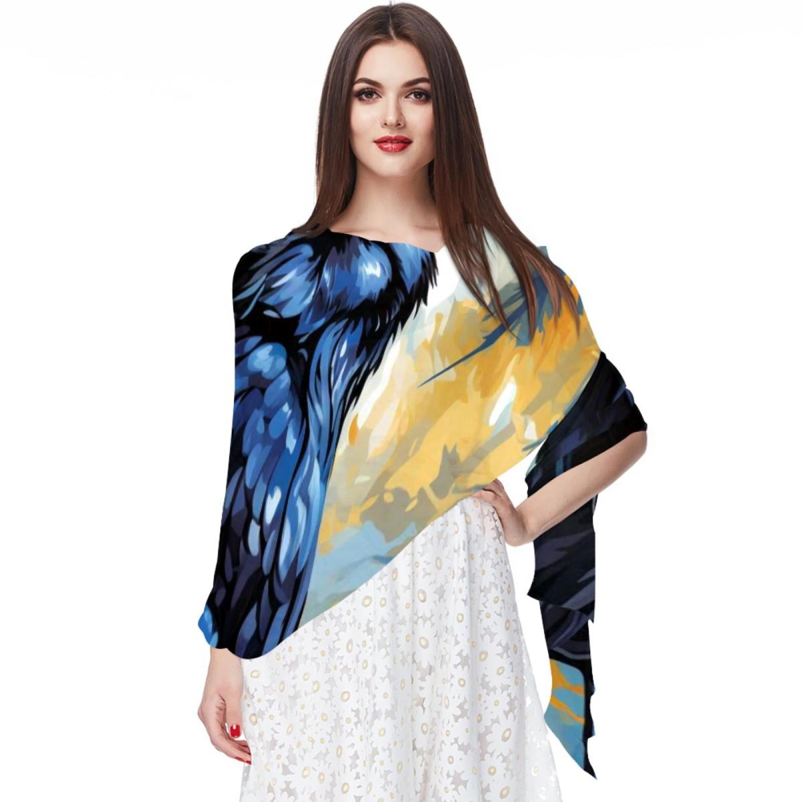 Crow Breathable Chiffon Yarn Silk Head Scarf 180*73 - Lightweight ...