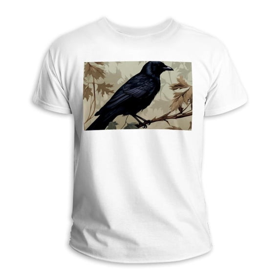 Crow Classic White 100% Cotton T-Shirt | Men's Casual Tee for Daily Wear - Lightweight & Breathable Fabric - Available in Various Sizes & Colors