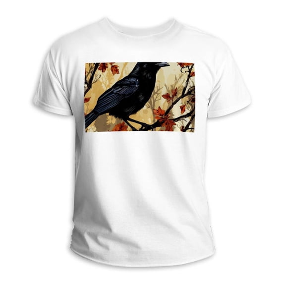 Crow Classic White 100% Cotton T-Shirt for Men - Soft and Comfortable Tee Shirt for Everyday Wear - Available in Multiple Sizes and Styles