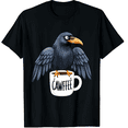 thumbnail image 1 of Crow Coffee Black Short Sleeve T-Shirt for Men and Women, 1 of 4