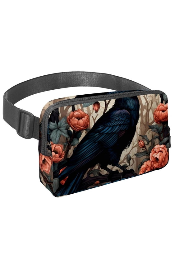 Crow Cross Body Bag Fanny Pack with Lightweight Adjustable Extension Strap - Unisex