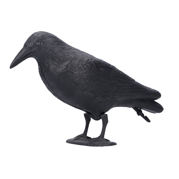 Crow Decoy, Simulation Plastic Crow Statue Hunting Bait Decoys Tool Garden Decoration Hunting Bait Halloween Ornament for Outdoors Garden