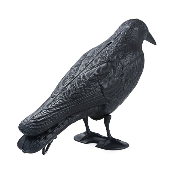 Crow Decoy for Hunting, Black Fake Crow Decoy, Fake Crow for Halloween Decor Yard Garden Decoration