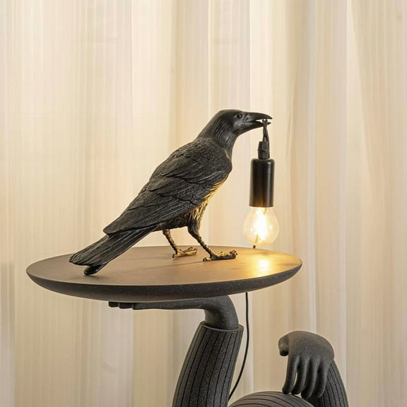 Crow Design Table Lamp, USB Powered Creative Desk Lamp, Desktop Decoration Table Lamp, Decorative Lamp for Bedroom, Living room, Home Decor