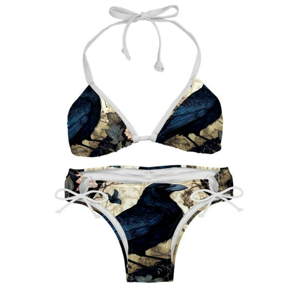 Crow Detachable Sponge Adjustable Strap Bikini Set Two-Pack, Great for All Scenes, One-Piece Swimsuits, Swim Suits