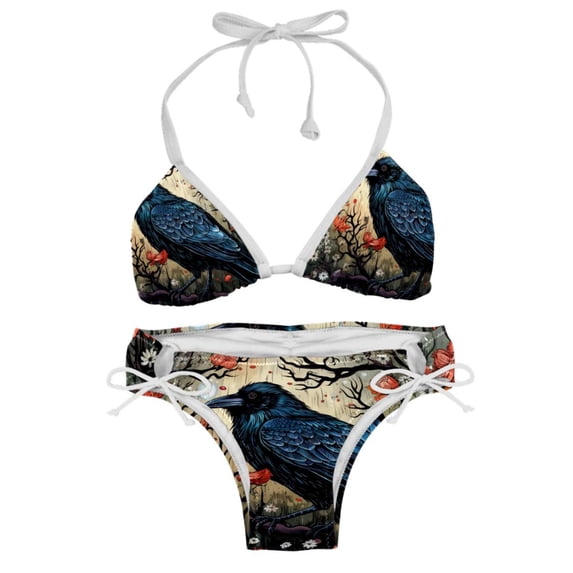 Crow Detachable Sponge Adjustable Strap Bikini Set Two-Pack Swim Suits - Ideal for All Your Swimming Scenes!