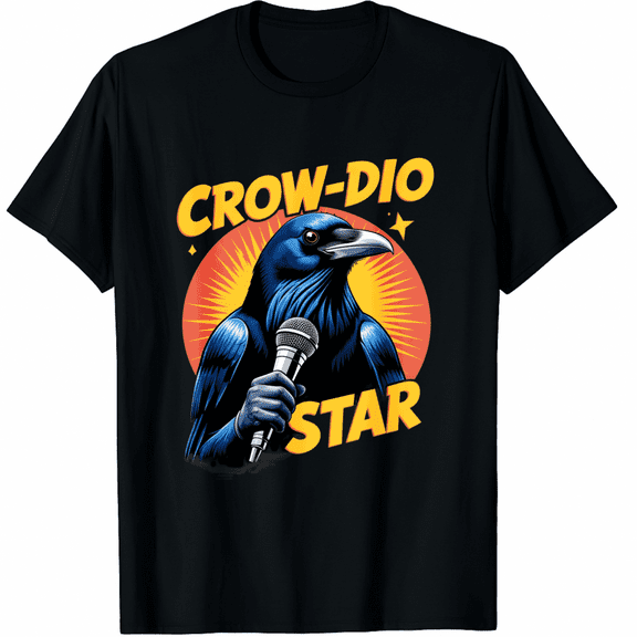 Crow Dio Star Rock Bird Black Short Sleeve T Shirt for Men and Women