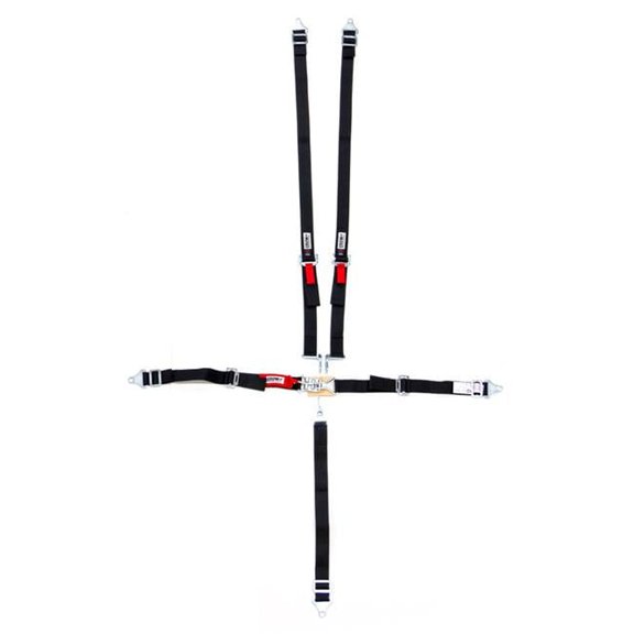 Crow Enterprizes 11184A 5 Points Junior Harness System Pull Up Lap Belt, Black