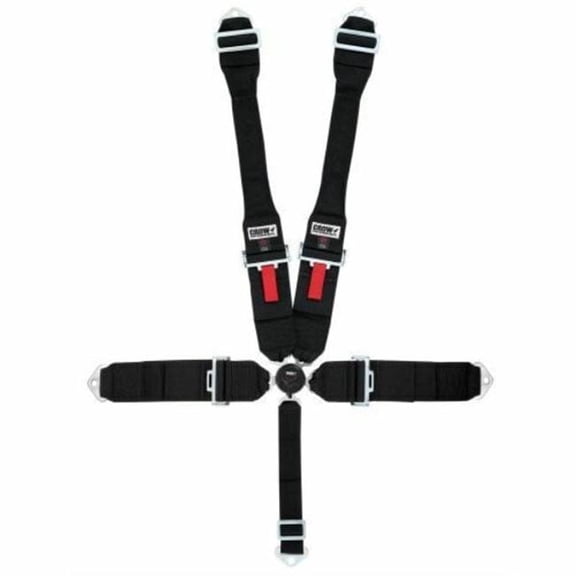 Crow Enterprizes  52 in. 5-Way Kam Lock Dog Bone Racing Restraints Seat Belt, Black