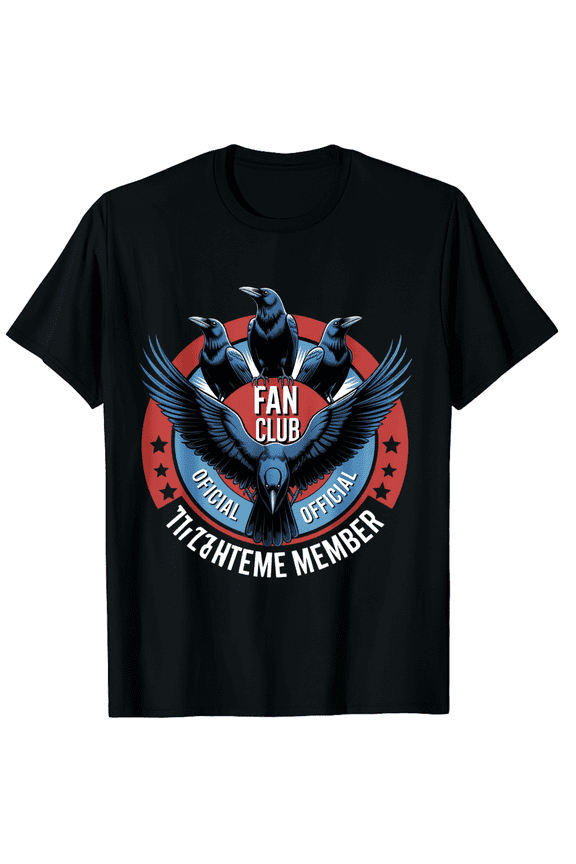 Crow Fan Club Official Member Black Short Sleeve T-Shirt for Men and Women