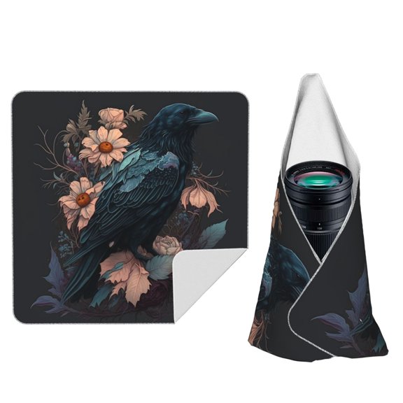 Crow Flowers Raven Gothic Magic Self-Adhesive Camera Wrap, Anti-Scratch & Dust-Proof Protective Equipment Cloth 10x10