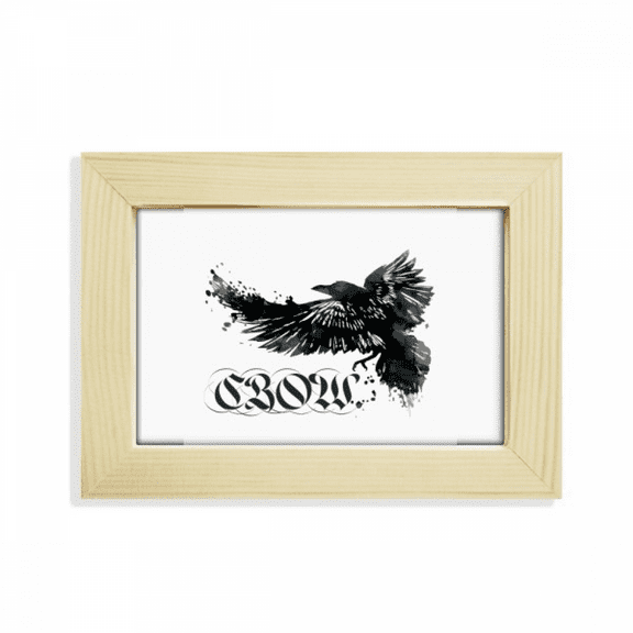Crow Flying Letter Gothic Wings Desktop Decorate Photo Frame Picture Art Painting 5x7 inch