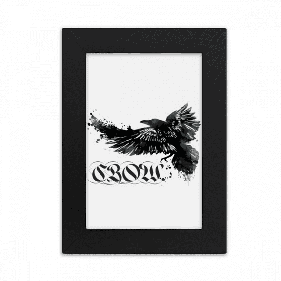 Crow Flying Letter Gothic Wings Desktop Photo Frame Picture Display Art Painting Exhibit