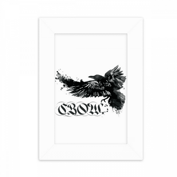 Crow Flying Letter Gothic Wings Desktop Photo Frame Picture Display Decoration Art Painting