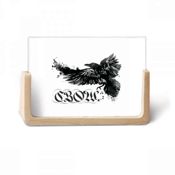 Crow Flying Letter Gothic Wings Photo Wooden Photo Frame Tabletop Display