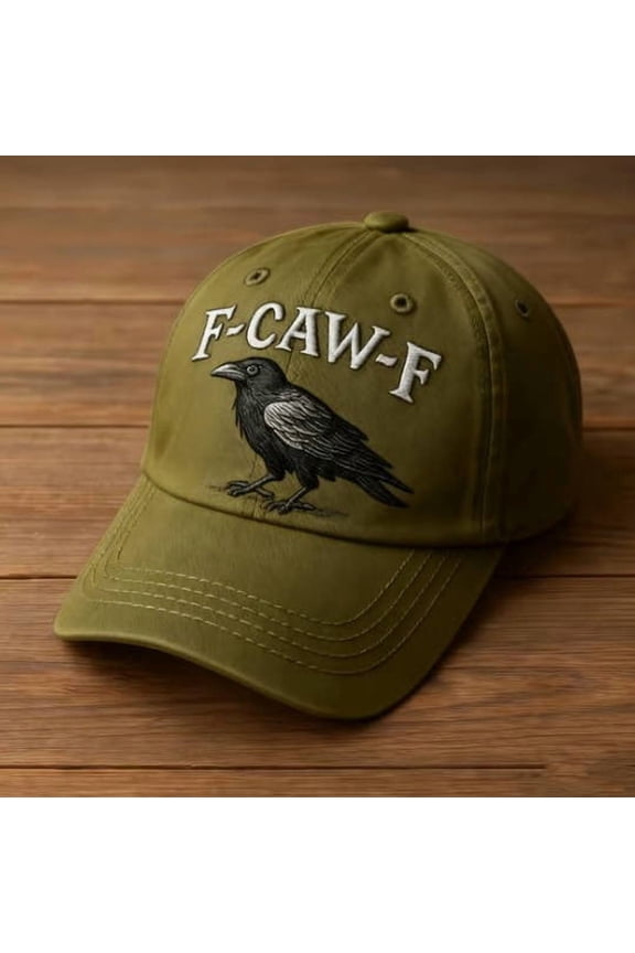 Crow Hat, Small Raven Embroidered Low Profile Soft Cotton Baseball Cap, Statement Embroidered Baseball Cap with Gothic & Nature-Inspired Design, Adjustable Cotton Cap