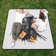 thumbnail image 1 of Crow Head Bird Beach Blanket Outdoor Picnic Blanket 78"x 78" Waterproof Foldable for Beach Camping Travel Hiking Grass Lawn Park, 1 of 5