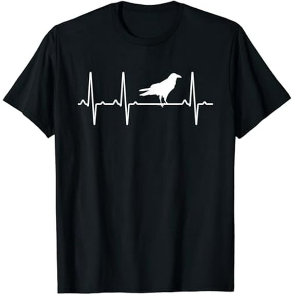 Crow Heartbeat Gift For Men Women Raven Bird Lover T-Shirt
