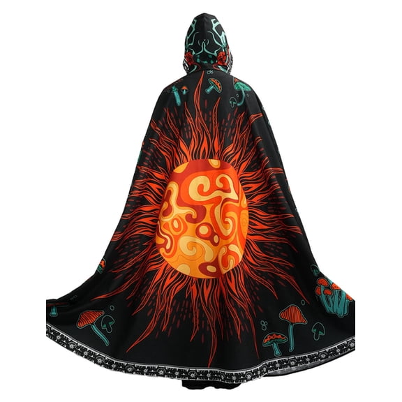 Sun Hooded Cape Halloween Long Cloak with Hood Funny Cosplay Costume