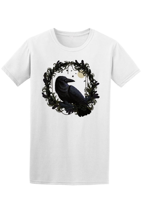 Crow In Patterned Frame T-Shirt Men -Image by Shutterstock, Male Large