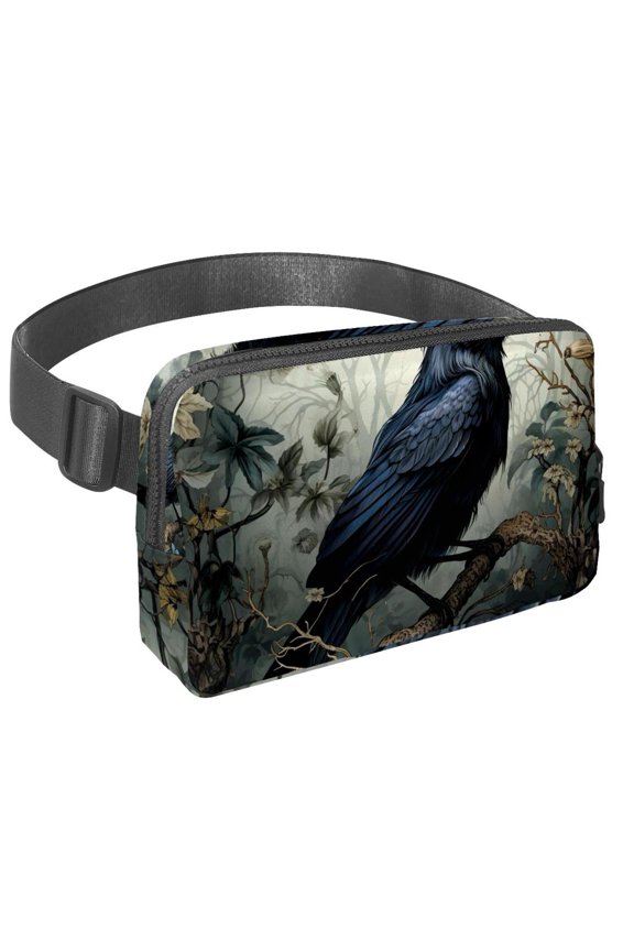 Crow Lightweight Crossbody Bag Fanny Pack Waist Bag Adjustable Extension Strap Unisex Bag