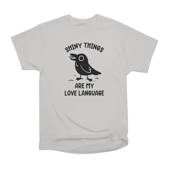 Crow Love Shiny T-Shirt Tee Gift For Him Merch For Her Apparel For Friend