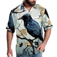 thumbnail image 1 of Crow Men's Button Down Casual Hawaiian Print Short Sleeve Summer Beach Shirt, 1 of 1