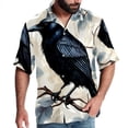 thumbnail image 1 of Crow Men's Casual Poplin Button Down Short Sleeve Shirts for Summer Beach - Unisex, 1 of 1