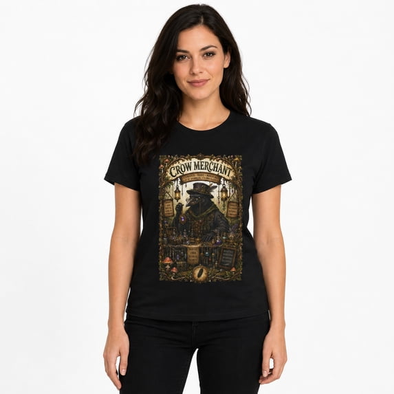 Raven Application Crow Merchant T-Shirt Raven Apothecary Occult Gothic Graphic Tee ...