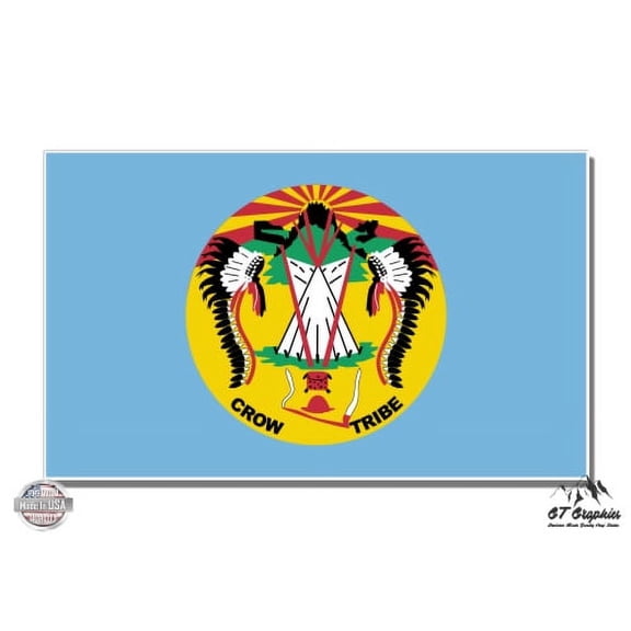 Crow Nation Flag - 5" Vinyl Sticker - For Car Laptop I-Pad - Waterproof Decal