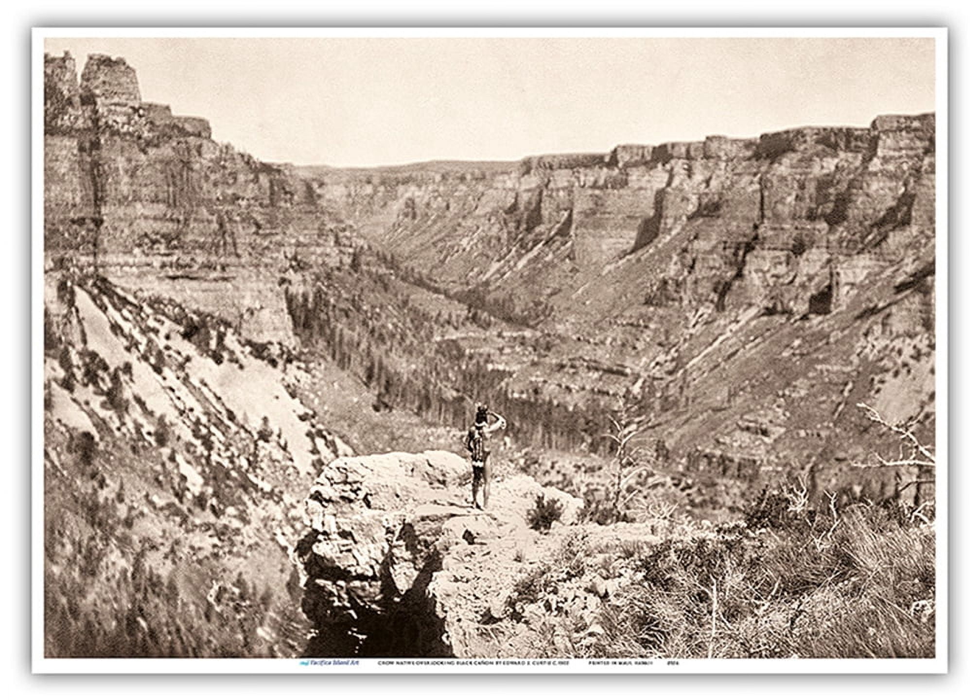 Crow Native Overlooking Black Cañon - North American Indians - Vintage ...