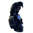 Crow On Skeleton Sculpture Resin Black Bird Perching On Skeleton