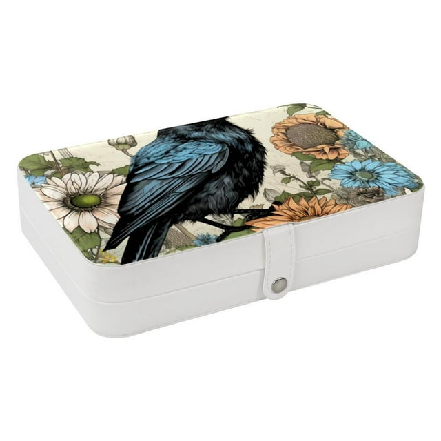 Crow PU Leather Jewelry Stand with Removable Compartment and Portable ...