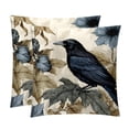 thumbnail image 1 of Crow Pillow Covers Set of 2 with Unique Patterns - Available in 16x16, 18x18, and 20x20 Inches for Various Occasions - Pillow Inserts Included, 1 of 6
