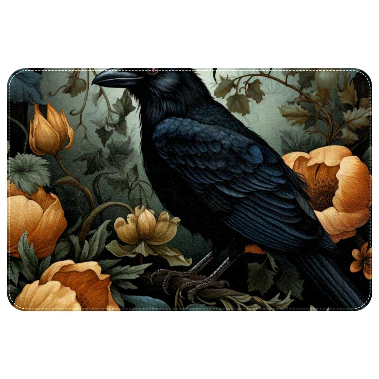 Crow Polyester Non-Slip Machine Washable Chair Rugs Office Mat Area ...
